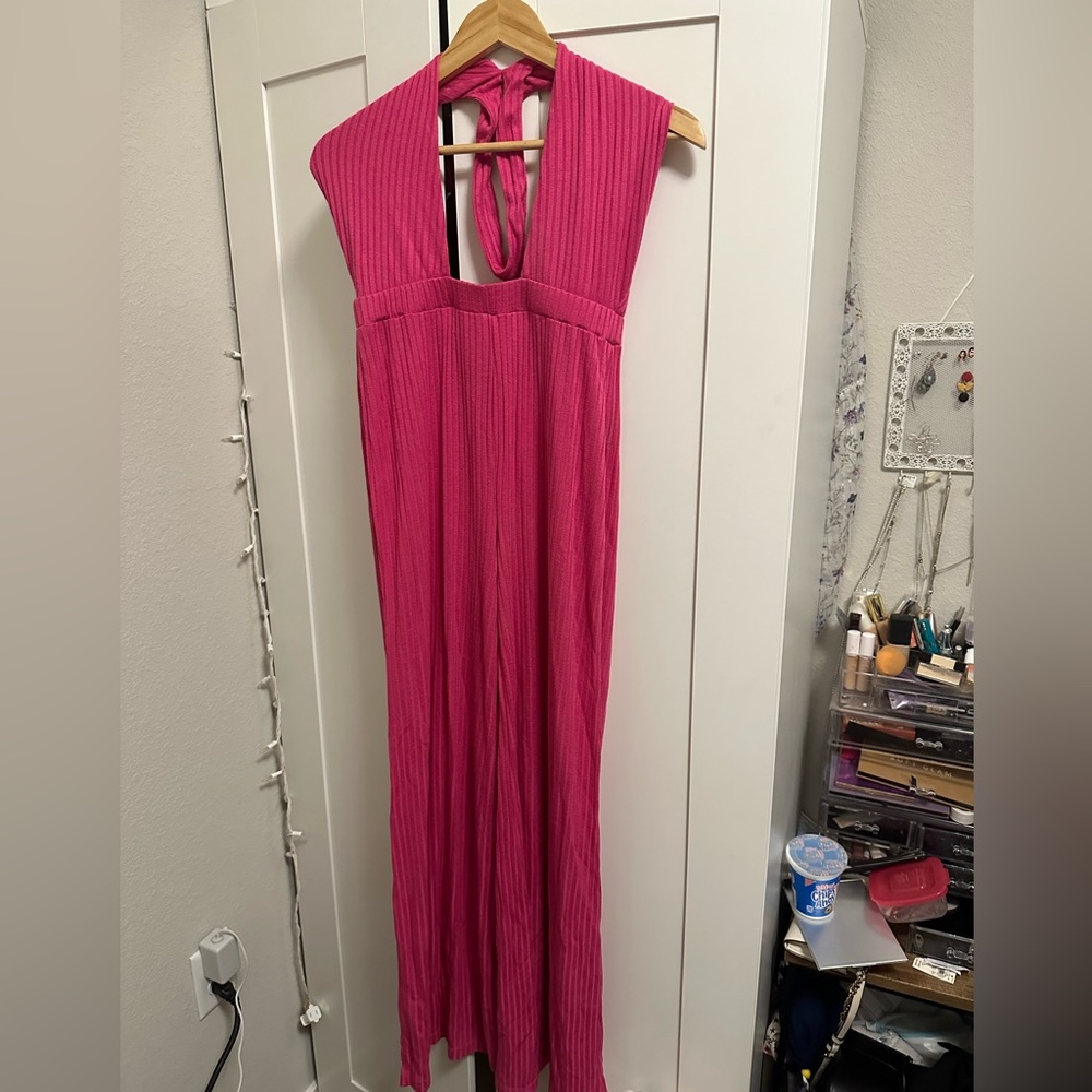 Pink Ribbed ASOS Jumpsuit - Picture 3 of 4